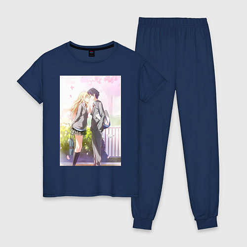 Женская пижама Твоя апрельская ложь Косэй Арима Каори Миядзоно / Тёмно-синий – фото 1
