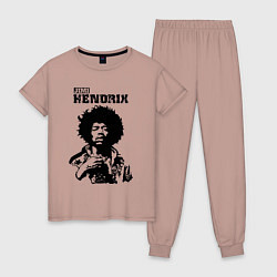 Пижама хлопковая женская Johnny Allen Hendrix, цвет: пыльно-розовый