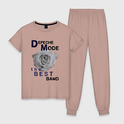 Пижама хлопковая женская Depeche Mode - best of band, цвет: пыльно-розовый