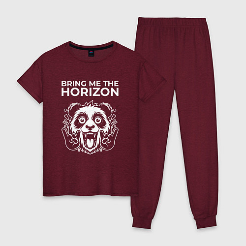 Женская пижама Bring Me the Horizon rock panda / Меланж-бордовый – фото 1