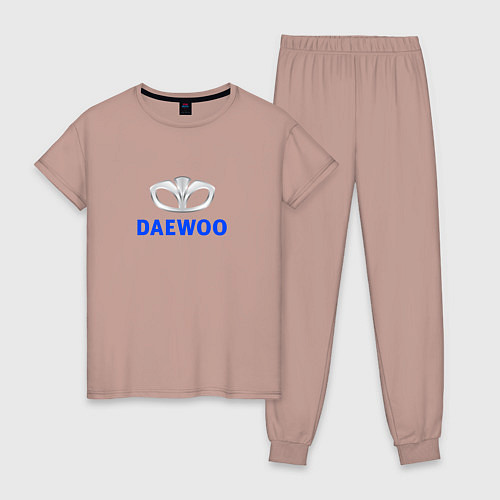 Женская пижама Daewoo sport auto logo / Пыльно-розовый – фото 1