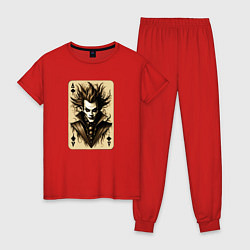 Пижама хлопковая женская Джокер сепия, цвет: красный