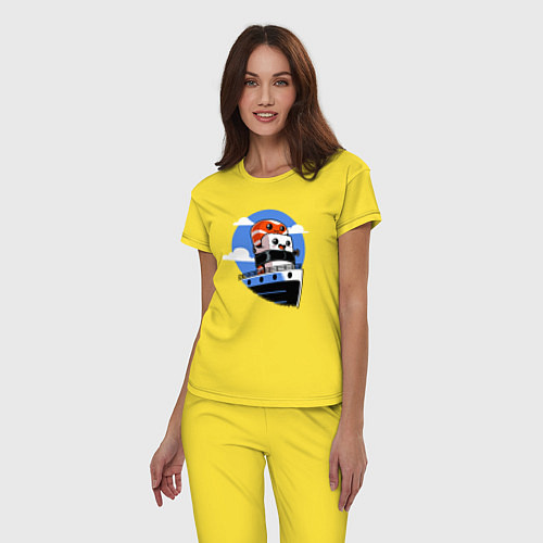 Женская пижама Вкусная суши-любовь на Титанике / Желтый – фото 3