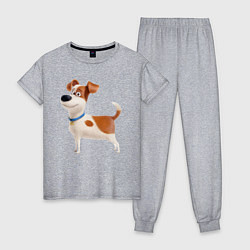 Пижама хлопковая женская Пес Макс, цвет: меланж