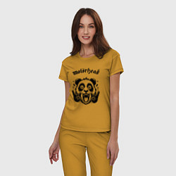 Пижама хлопковая женская Motorhead - rock panda, цвет: горчичный — фото 2