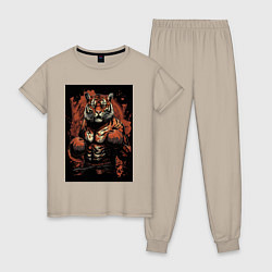 Женская пижама Тайский бокс тигр в стойке