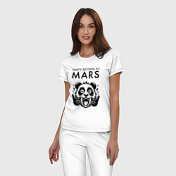 Пижама хлопковая женская Thirty Seconds to Mars - rock panda, цвет: белый — фото 2
