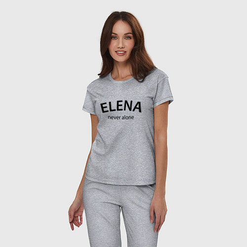 Женская пижама Elena never alone - motto / Меланж – фото 3