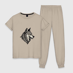Женская пижама Рисунок волка