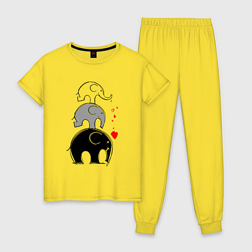 Женская пижама Милые слоники / Желтый – фото 1
