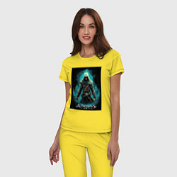 Пижама хлопковая женская Assassins creed изумрудный туман, цвет: желтый — фото 2