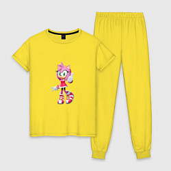 Пижама хлопковая женская Соник Эми, цвет: желтый