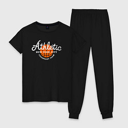 Пижама хлопковая женская Athletic basketball, цвет: черный
