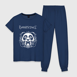 Пижама хлопковая женская Evanescence rock panda, цвет: тёмно-синий