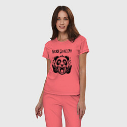 Пижама хлопковая женская Sex Pistols - rock panda, цвет: коралловый — фото 2