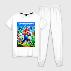 Женская пижама Mario in Minecraft - ai art collaboration