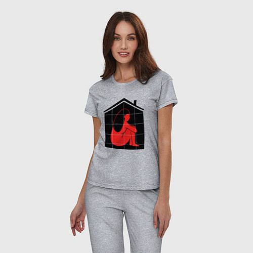 Женская пижама Сижу дома / Меланж – фото 3
