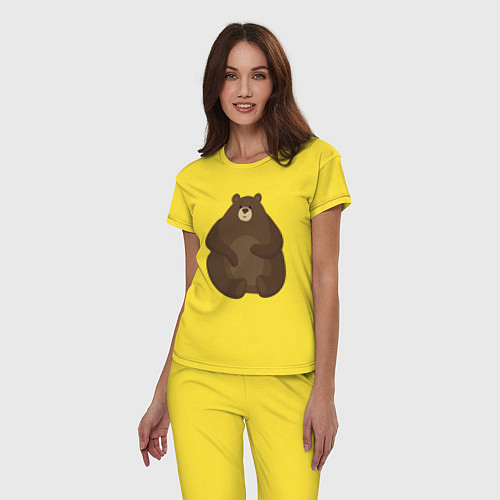 Женская пижама Мишка пухляш / Желтый – фото 3