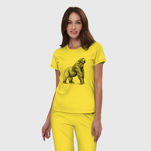 Женская пижама Новогодняя обезьяна горилла / Желтый – фото 3