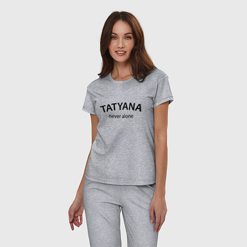 Женская пижама Tatyana never alone - motto / Меланж – фото 3