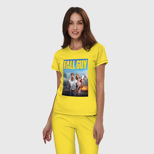 Женская пижама Ryan Gosling and Emily Blunt the fall guy / Желтый – фото 3