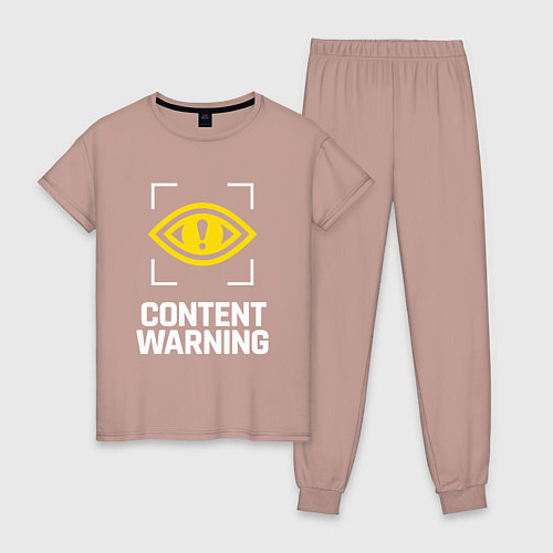 Женская пижама Content Warning logo / Пыльно-розовый – фото 1