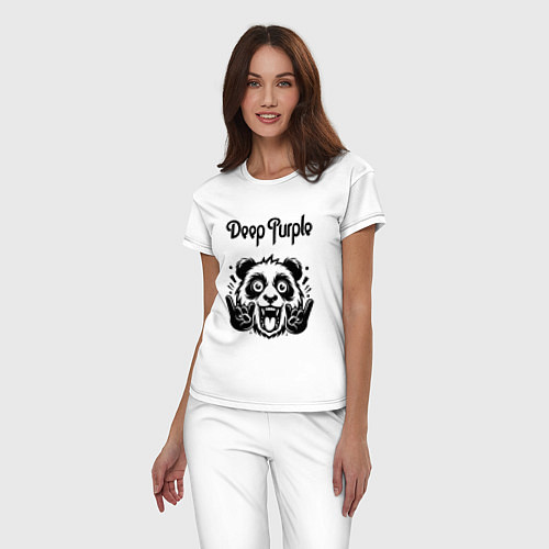 Женская пижама Deep Purple - rock panda / Белый – фото 3