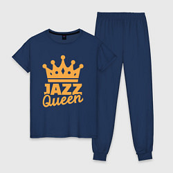 Пижама хлопковая женская Королева джаза, цвет: тёмно-синий