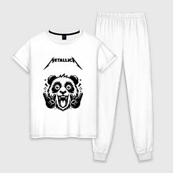 Пижама хлопковая женская Metallica - rock panda, цвет: белый