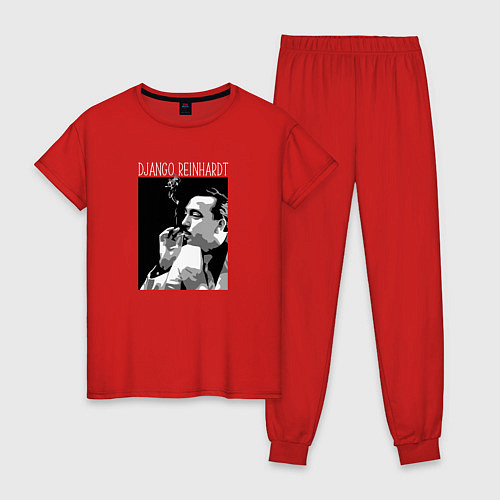 Женская пижама Django Reinhardt legendary jazz guitarist / Красный – фото 1