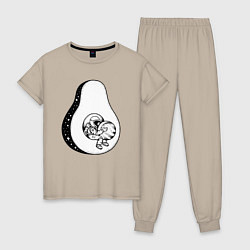 Женская пижама Космонавт и авокадо