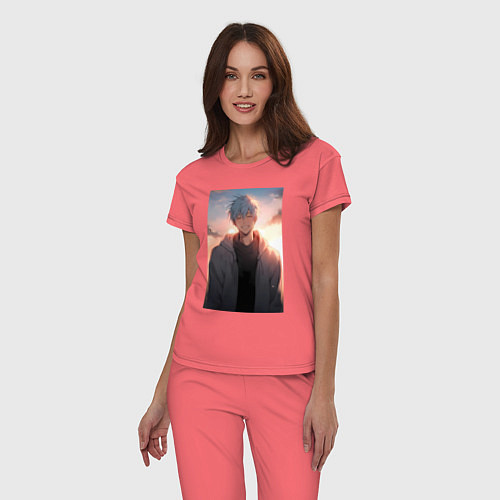 Женская пижама Тэцуя Куроко / Коралловый – фото 3