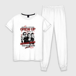 Пижама хлопковая женская Depeche Mode - Grew up, цвет: белый