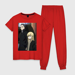 Пижама хлопковая женская Гидо Ашаф, цвет: красный