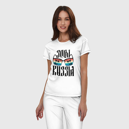 Женская пижама Сочи курорт России / Белый – фото 3