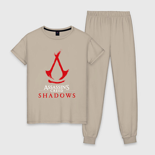 Женская пижама Assassins creed shadows logo / Миндальный – фото 1
