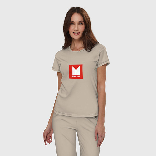 Женская пижама Isuzu logo / Миндальный – фото 3