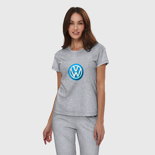 Женская пижама Volkswagen logo blue / Меланж – фото 3