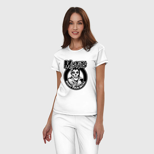 Женская пижама Misfits want your skull / Белый – фото 3