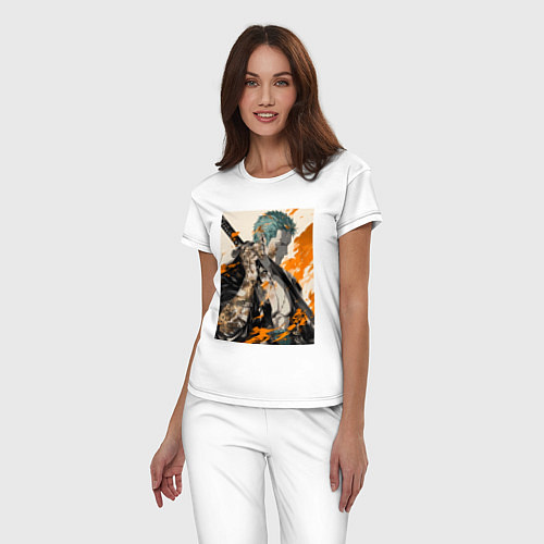 Женская пижама Ван-Пис Зоро Ророноа фехтовальщик / Белый – фото 3