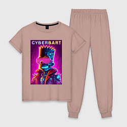 Женская пижама Cyber Bart - neon glow ai art fantasy