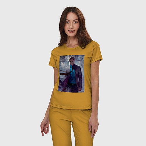 Женская пижама Магическая битва Кэнто Нанами / Горчичный – фото 3