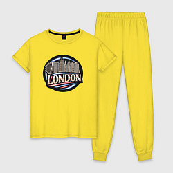 Пижама хлопковая женская City London, цвет: желтый