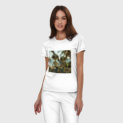 Пижама хлопковая женская Пришельцы на релаксе, цвет: белый — фото 2