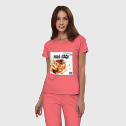 Пижама хлопковая женская Papa Roach - infest, цвет: коралловый — фото 2