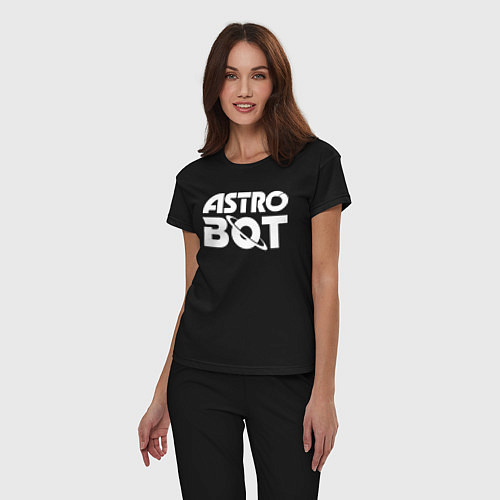 Женская пижама Astro bot logo / Черный – фото 3