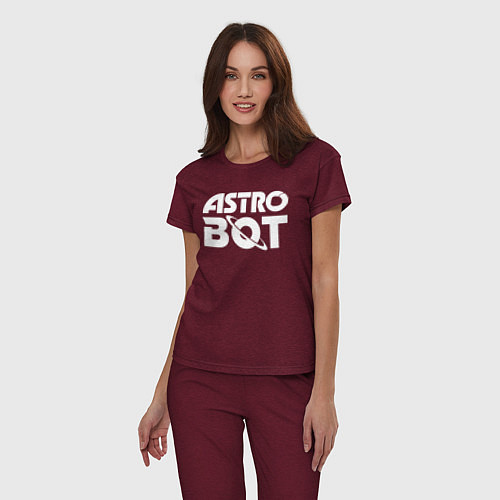 Женская пижама Astro bot logo / Меланж-бордовый – фото 3