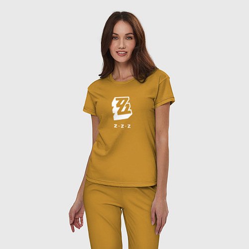 Женская пижама Zenless Zone Zero logo / Горчичный – фото 3