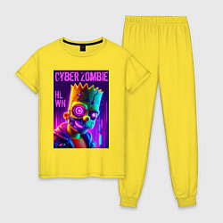 Женская пижама Bart Simpson cyber zombie - halloween ai art