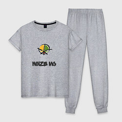 Пижама хлопковая женская Логотип Noize MC, цвет: меланж